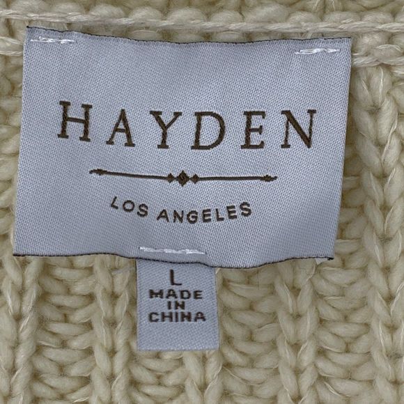 Women Hayden Los Angeles L Crochet Crop Shark bite Fringe Cardigan Sweater 3745 - Picture 3 of 5